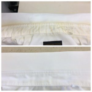 Yシャツの襟のキバミ