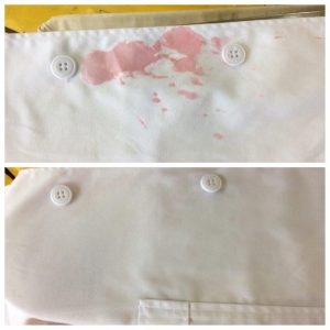白いシャツについたシミ