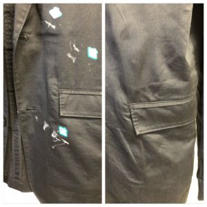 ジャケットに付いたチューインガム