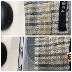 ジャケットの襟回りの黄変