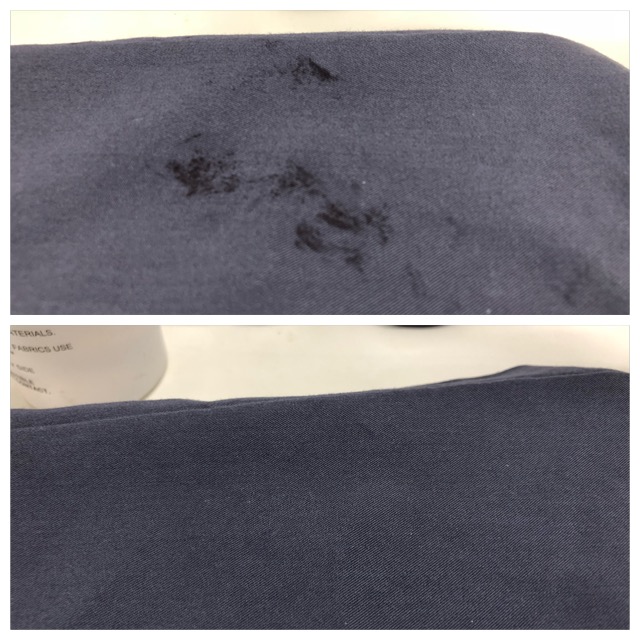 スラックスの食べ物のシミ抜き